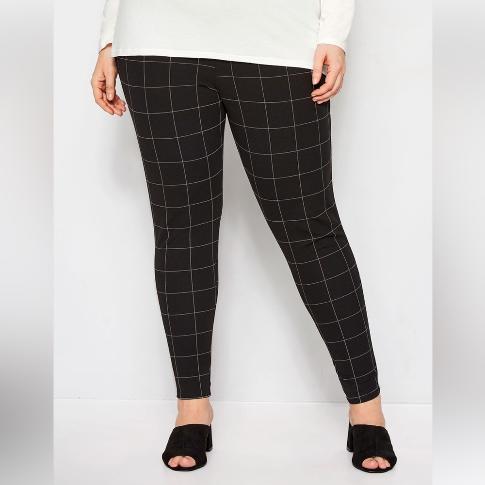 Nordstrom black and white check trouser leggings
